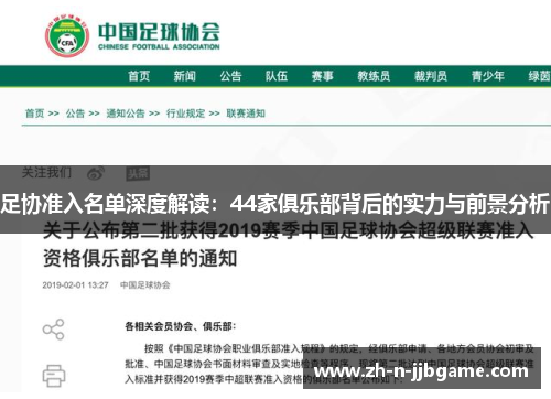 足协准入名单深度解读:44家俱乐部背后的实力与前景分析 足协准入名单深度解读:44家俱乐部背后的实力与前景分析